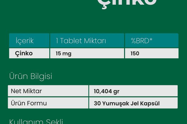Aprivex Çinko 30 Yumuşak Kapsül