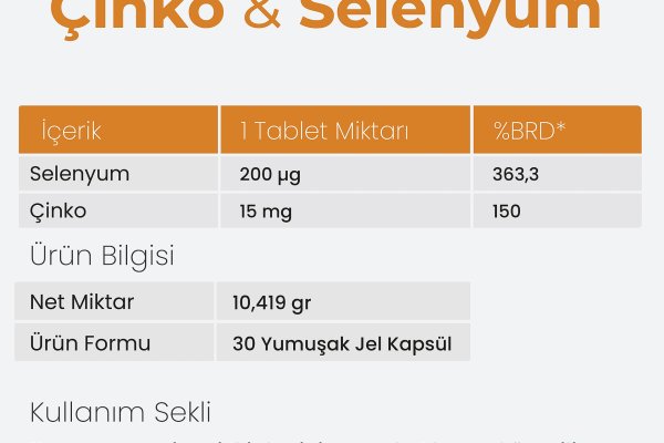 Aprivex Çinko-Selenyum 30 Yumuşak Kapsül